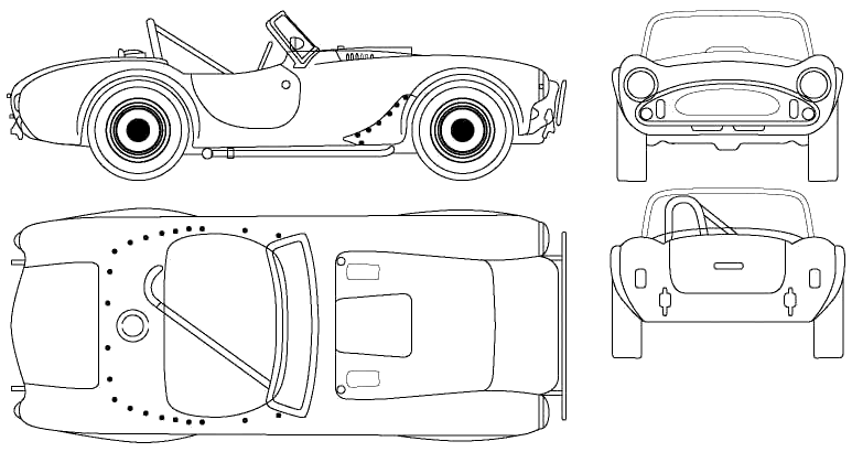 Bil (foto skitse tegning-bil ordning) AC Ace