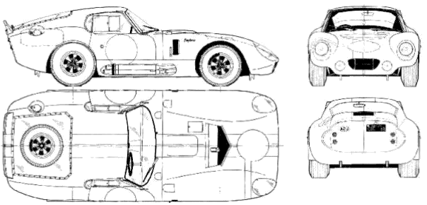 Bil (foto skitse tegning-bil ordning) AC Cobra Daytona Coupe 