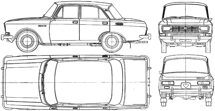 Кола AZLK Moskvich 2140 1966-1988