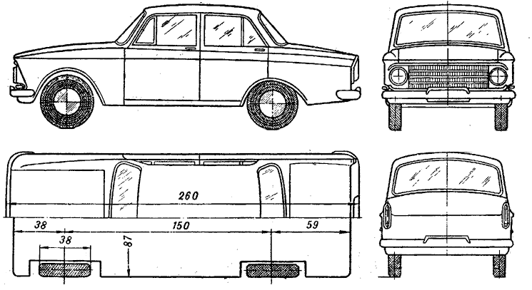 Кола AZLK Moskvich 408 1964-71