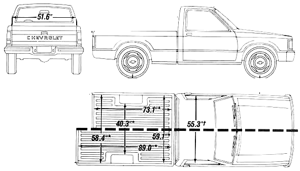 Кола Chevrolet S10 Short Bed 1990