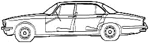 Bil (foto skitse tegning-bil ordning) Daimler Sovereign Saloon 1976