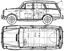 Auto  (foto skica kreslení-auto režim) Datsun Bluebird 311 Wagon 1962