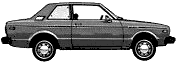 Bil (foto skitse tegning-bil ordning) Datsun Bluebird 510 2-Door 1979