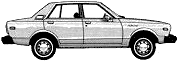 Bil (foto skitse tegning-bil ordning) Datsun Bluebird 510 4-Door 1979