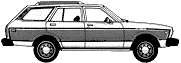 Bil (foto skitse tegning-bil ordning) Datsun Bluebird 510 5-Door Wagon 1979