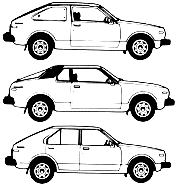 Auto  (foto skica kreslení-auto režim) Datsun Cherry 1979