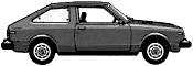 Bil (foto skitse tegning-bil ordning) Datsun Cherry 310 3-Door Hatchback 1979
