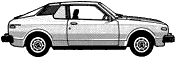 Bil (foto skitse tegning-bil ordning) Datsun Cherry 310 GX 3-Door Sport Coupe 1979