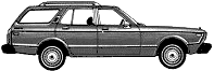 Bil (foto skitse tegning-bil ordning) Datsun Maxima 810 5-Door Wagon 1979