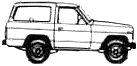 Bil (foto skitse tegning-bil ordning) Datsun Patrol L60 1971
