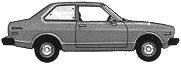 Bil (foto skitse tegning-bil ordning) Datsun Sunny 210 2-Door 1979