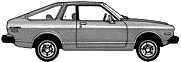 Bil (foto skitse tegning-bil ordning) Datsun Sunny 210 3-Door Hatchback 1979