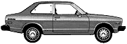 Bil (foto skitse tegning-bil ordning) Datsun Sunny 210 DL 2-Door 1979