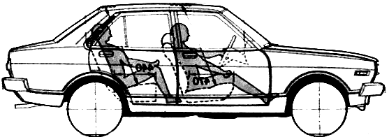 Bil (foto skitse tegning-bil ordning) Datsun Sunny B110 1981 2