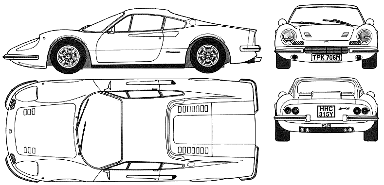 Кола Ferrari Dino 246 GT 1972