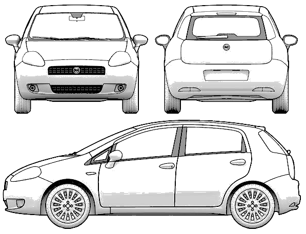 Кола FIAT Grande Punto 5-Door 2006 (with scales)