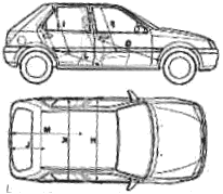 Auto  Ford E Fiesta Mk. III 5-Door 1993 