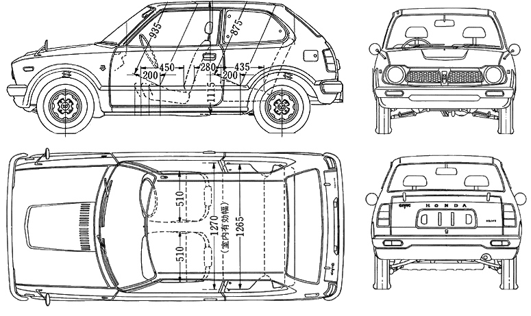 Bil Honda Civic 3-Door 1972 