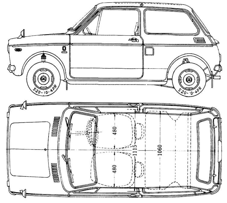 Bil Honda N360 1971 
