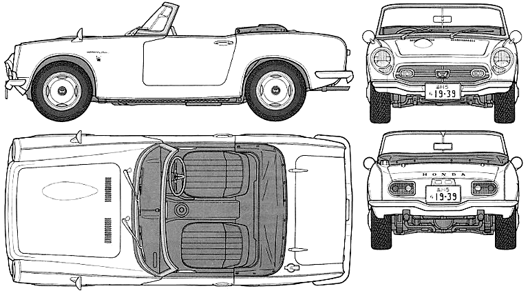 Кола Honda S800 1965 