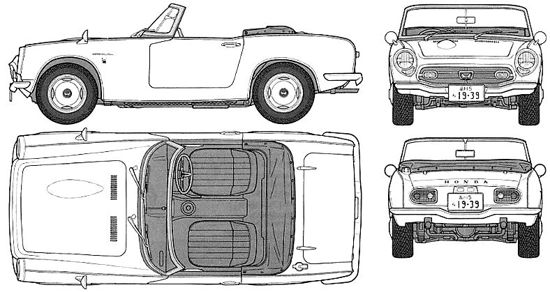 Кола Honda S800 1966