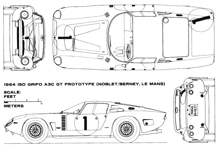 Bil Iso Grifo A3C GT Prototype Le Mans 1964