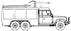 Bil Land Rover 110 6x6 Fire Truck