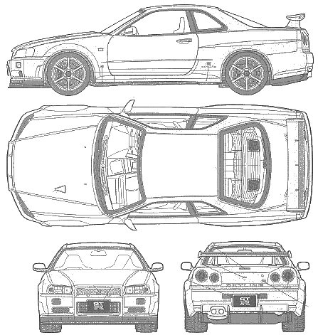 Bil Nissan Skyline GTR Group V-Spec II R34