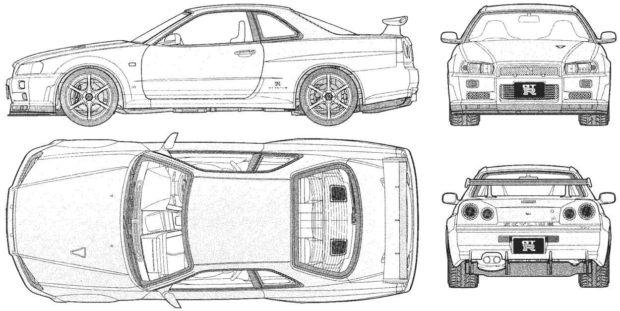 Кола Nissan Skyline GTR R34 V-Spec II