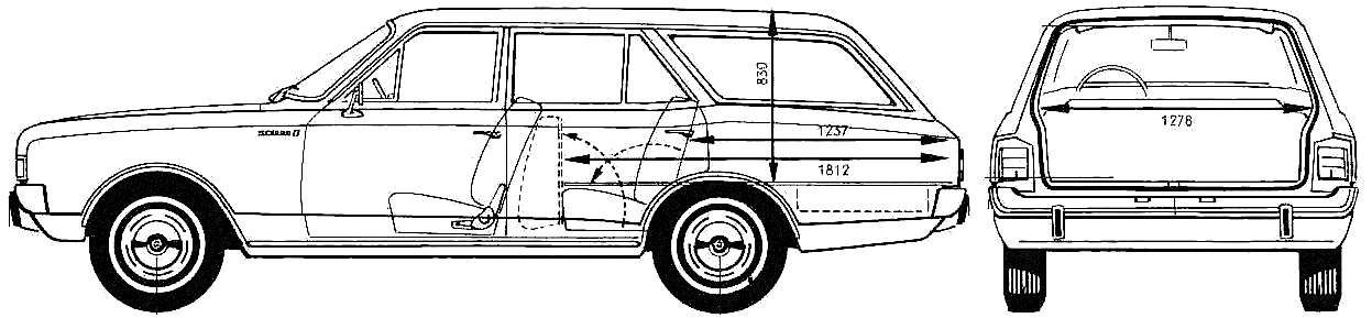 Bil Opel Rekord C Caravan 1967