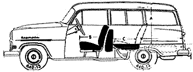 Bil Opel Rekord Caravan 1956 