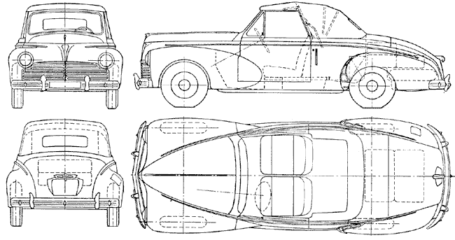 Bil Peugeot 203 Decapotable 1950 