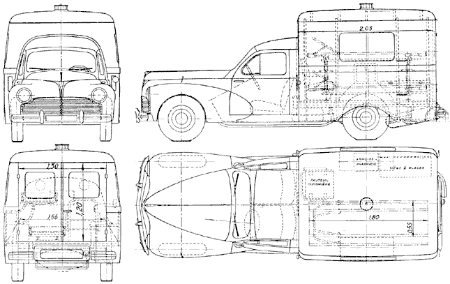 Bil Peugeot 203U Ambulance 1950