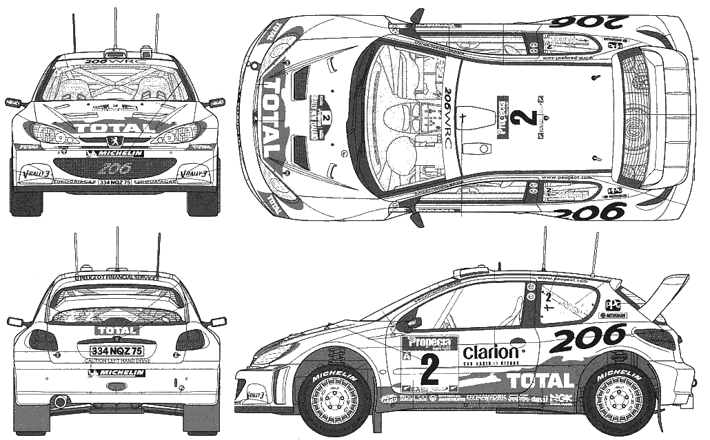 Bil Peugeot 206 WRC 2002 