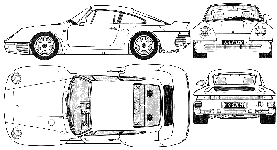 Bil Porsche 959 1986