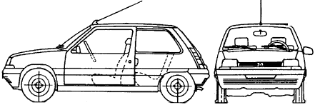 Bil Renault 5 Supercintegninger, planer, fotografier, billeder, billeder af biler -Door 1989