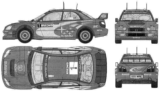 Bil Subaru Impreza WRC 2004 Rally Japan