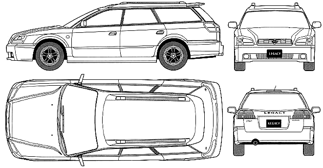 Кола Subaru Legacy B4 Touring Wagon TS 2001
