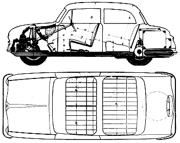 Bil AWZ Trabant P70 1955