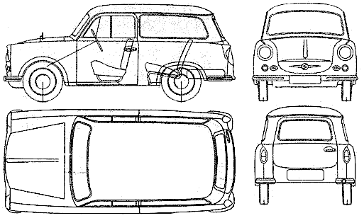 Bil Trabant 500 Kombi 1959