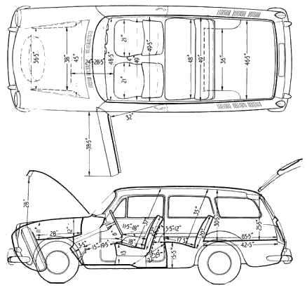 Bil Volkswagen 1500 Variant 1963