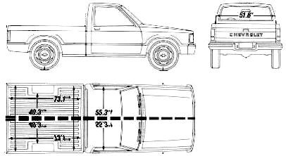 Кола Chevrolet S-10 Short Bed 1990 