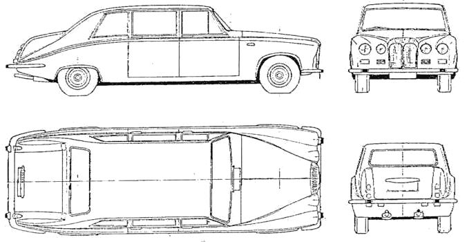 Кола (снимка скица рисунка коли схема) Daimler DS420