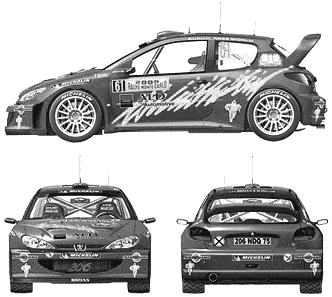 Кола Peugeot 206 WRC Monte Carlo 2005