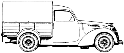 Bil Simca 8 1200 Camionette 1949
