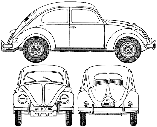 Кола Volkswagen Type 60 kdf.wagen 1945 